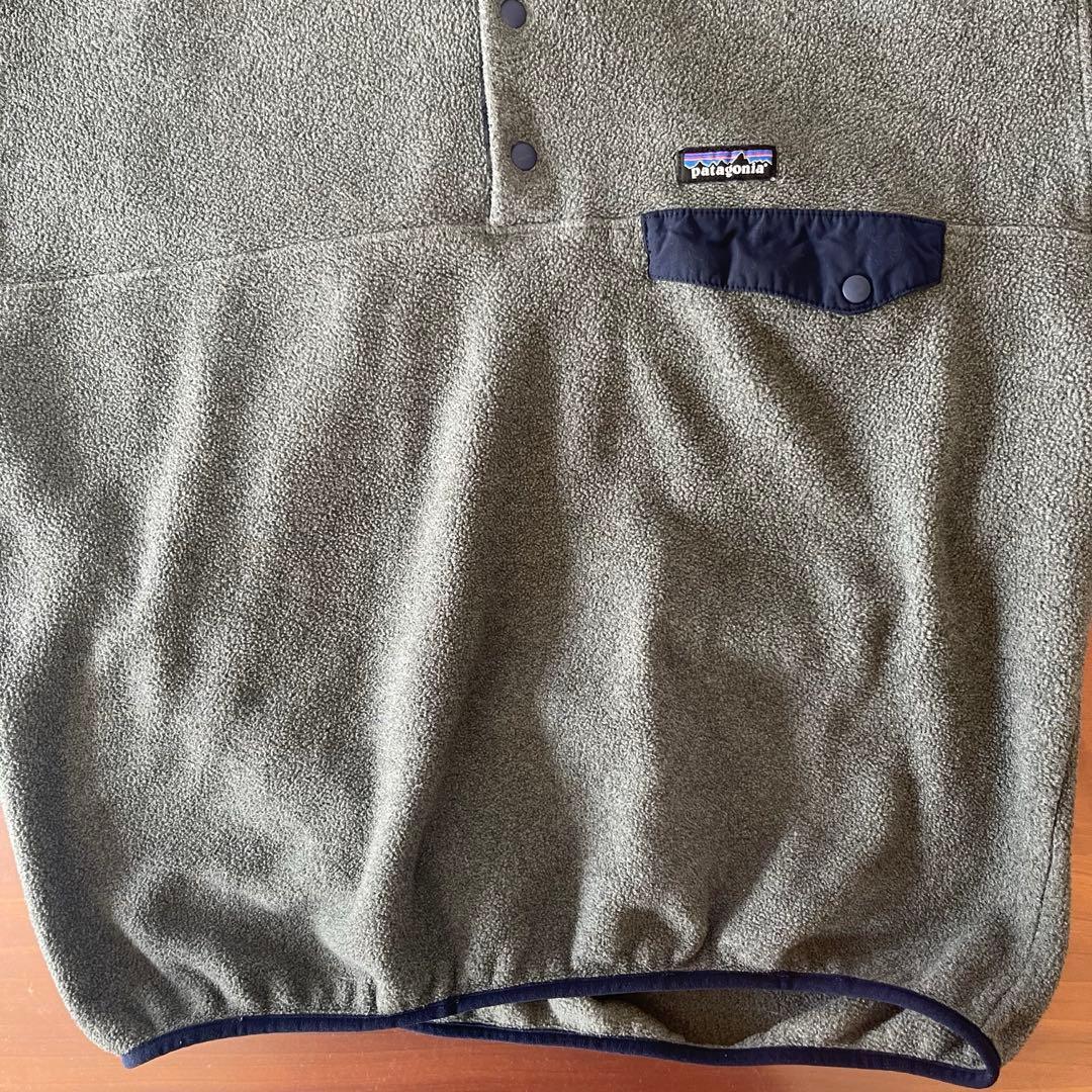 Patagonia Snap-Tフリース★ネイビー×グレー　メンズL★柴田ひかり