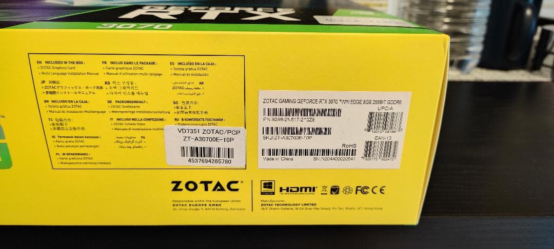 グラフィックボード・グラボ・ビデオカード ZOTAC RTX 3070 TWIN EDGE 8GB