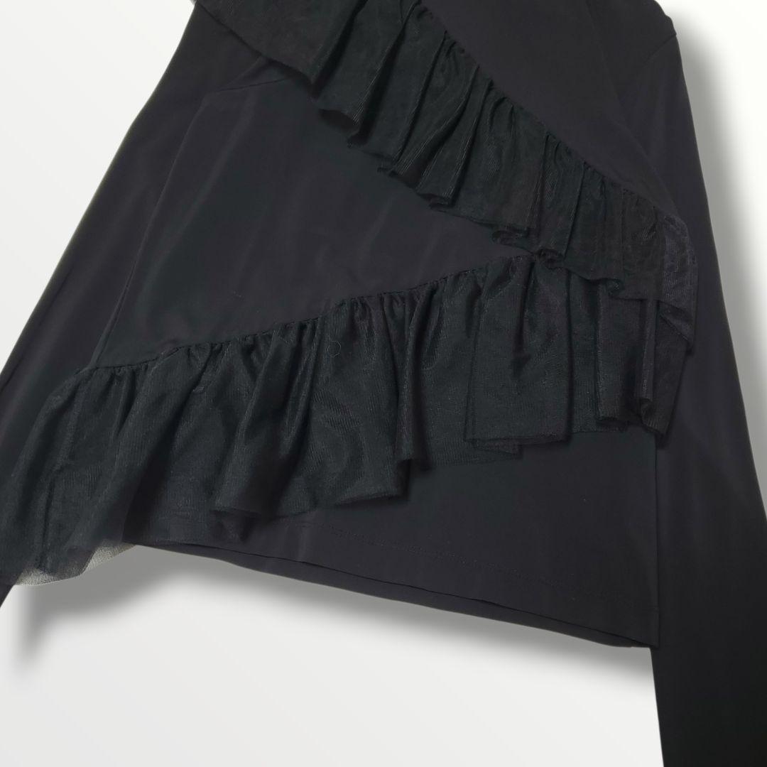 美品 ジョンローレンスサリバン トップス チュール フリル 黒