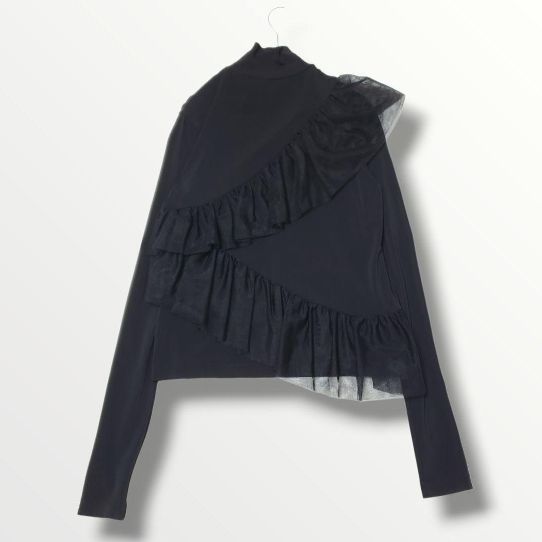 美品 ジョンローレンスサリバン トップス チュール フリル 黒