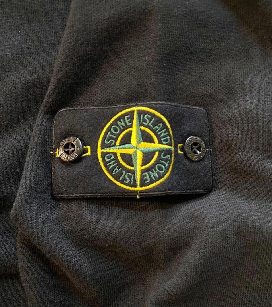 25SS STONE  袖ワッペンロゴ スウェット L 黒色