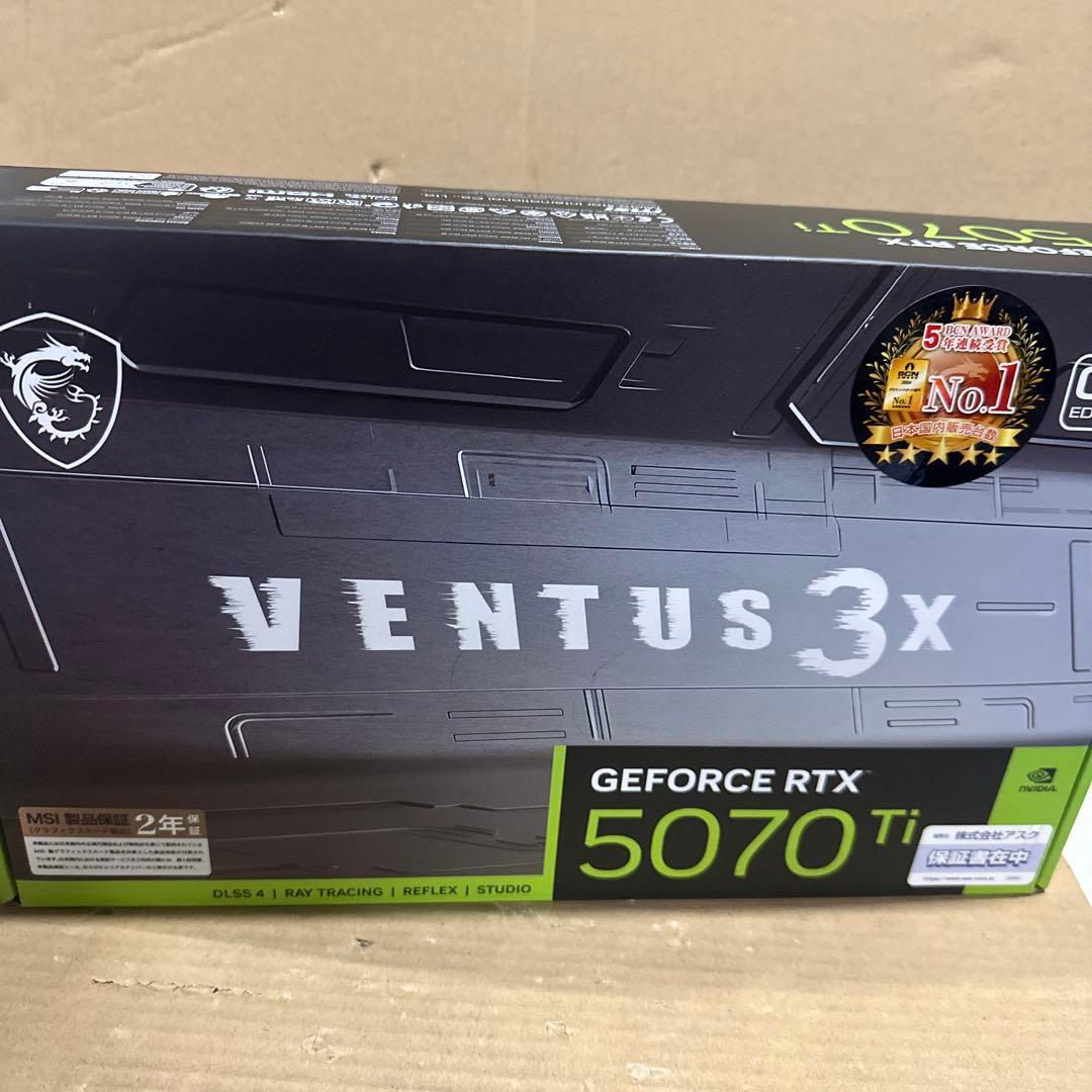 グラフィックボード・グラボ・ビデオカード MSI GeForce RTX 5070Ti 16G VENTUS 3X