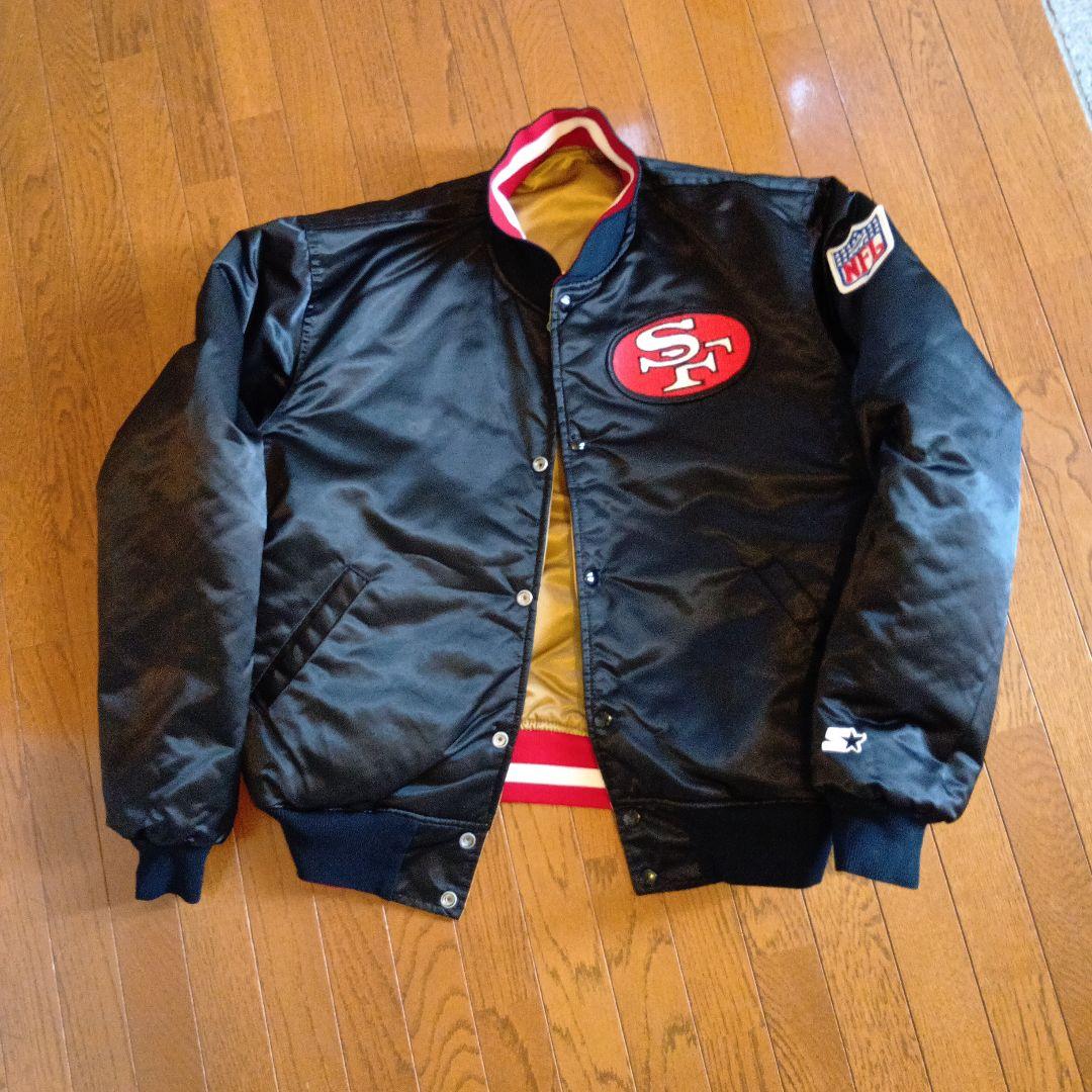 NFL 49ers　90sリバーシブル スタジャン　スターター製　Lサイズ