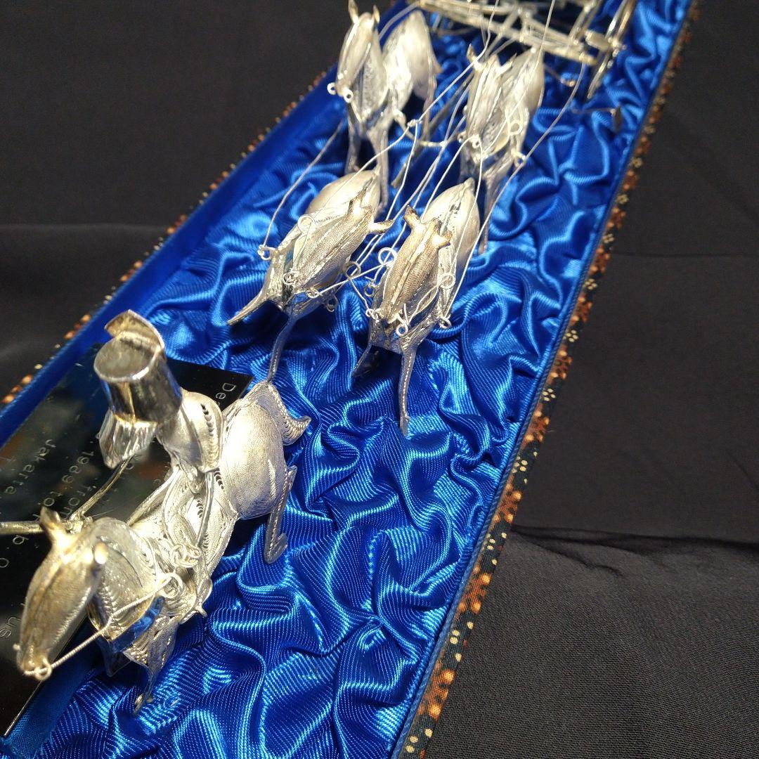 銀製　馬車　置物　925