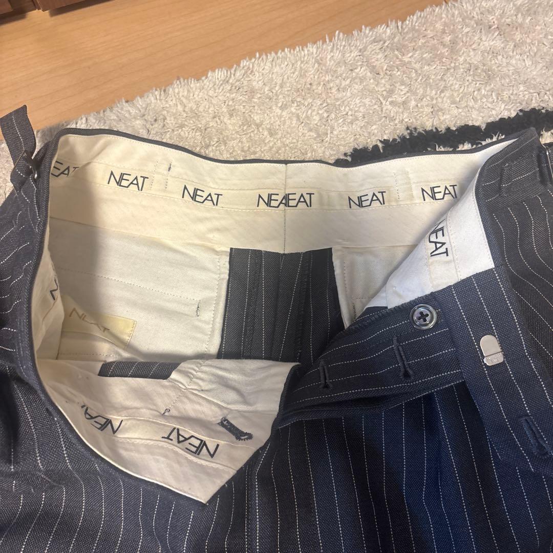 r*t様 NEAT ストライプ スラックス ダークグレー45