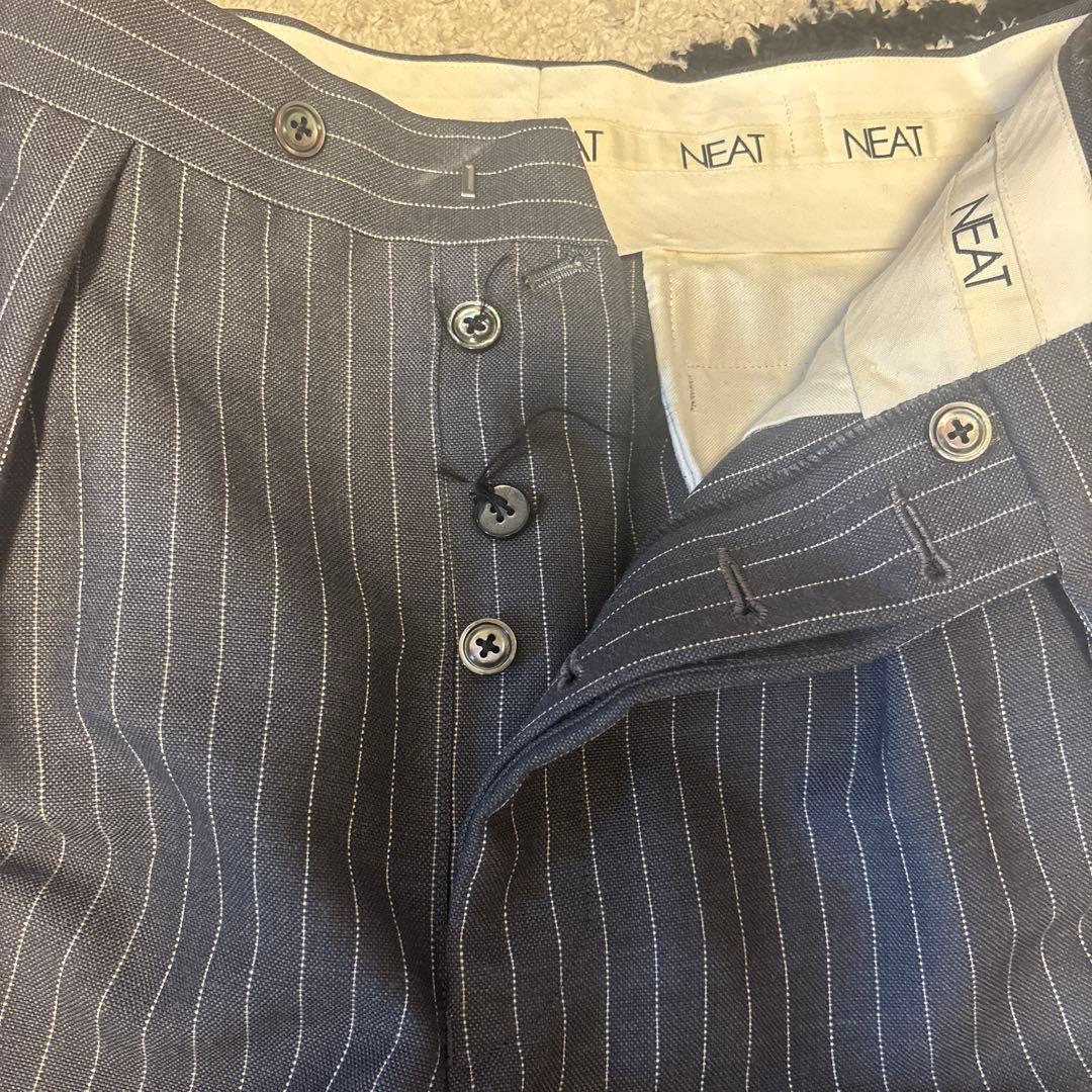 r*t様 NEAT ストライプ スラックス ダークグレー45