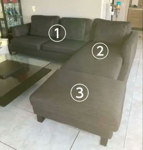 セット売り②【大特価】Armonia ダークグレー L字型ソファ カウチソファ