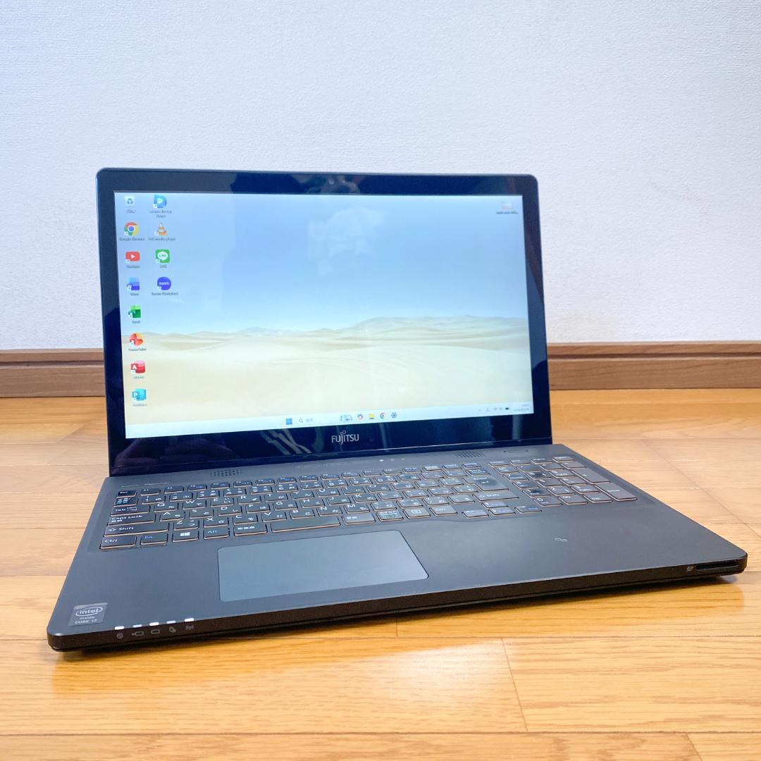 オフィス2021✨4コアi7 メモリ16 SSD480 富士通ノートパソコン