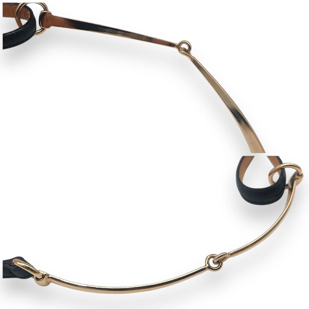 【美品】GUCCI グッチ ホースビット 細ベルト ゴールド ブラック レザー