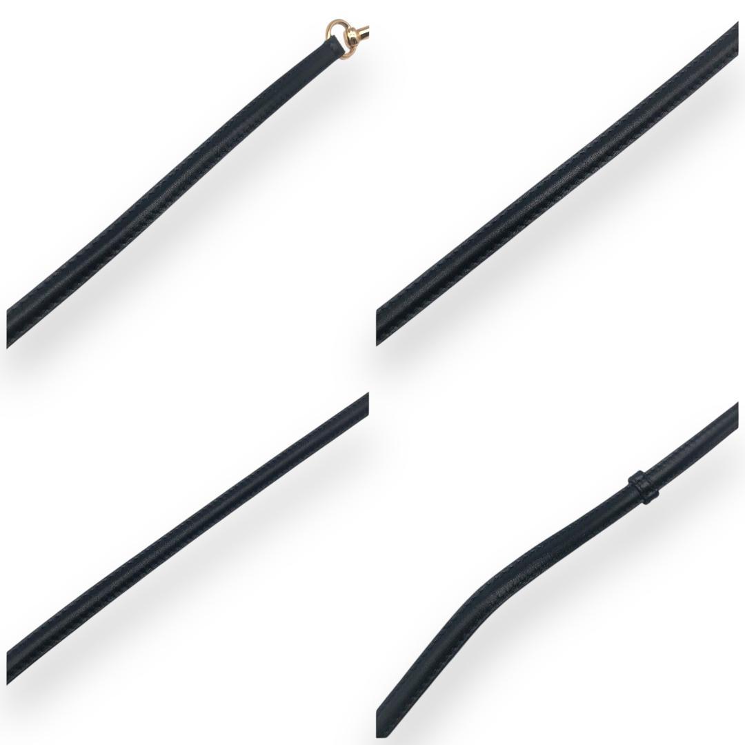 【美品】GUCCI グッチ ホースビット 細ベルト ゴールド ブラック レザー