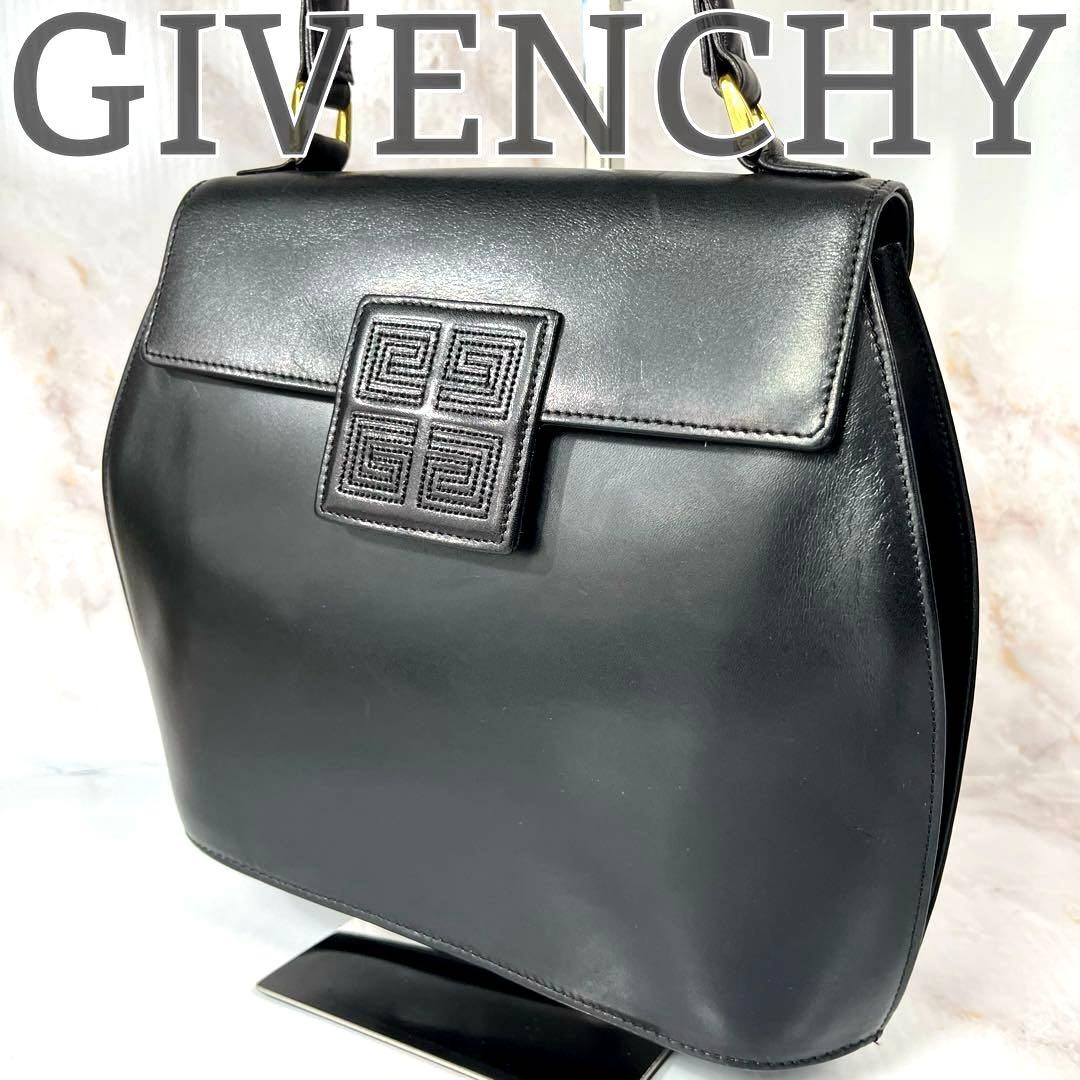 【美品】GIVENCHY フォーマルバッグ 4Gロゴ 冠婚葬祭 レザー ブラック