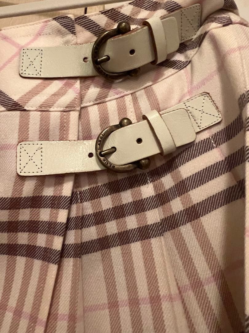 バーバリー　ロンドン　ブルーラベルチェック柄ミニ丈プリーツスカート　美品