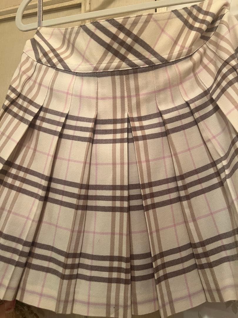バーバリー　ロンドン　ブルーラベルチェック柄ミニ丈プリーツスカート　美品