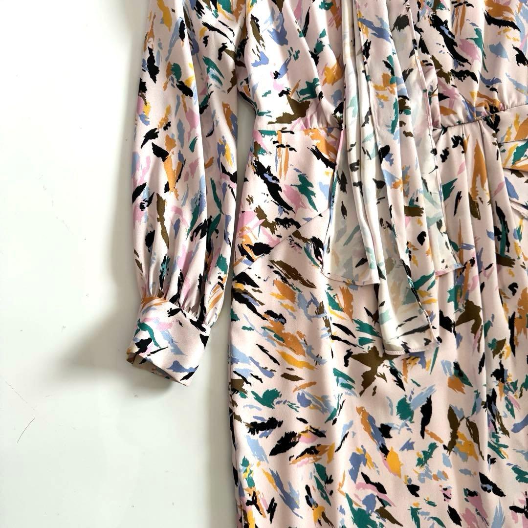 未使用級　ピンク　PINKY&DIANNE ブラッシュプリントワンピース