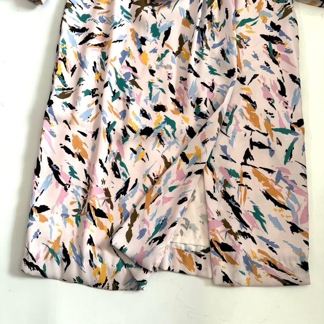 未使用級　ピンク　PINKY&DIANNE ブラッシュプリントワンピース