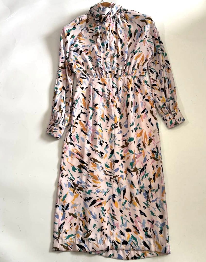 未使用級　ピンク　PINKY&DIANNE ブラッシュプリントワンピース