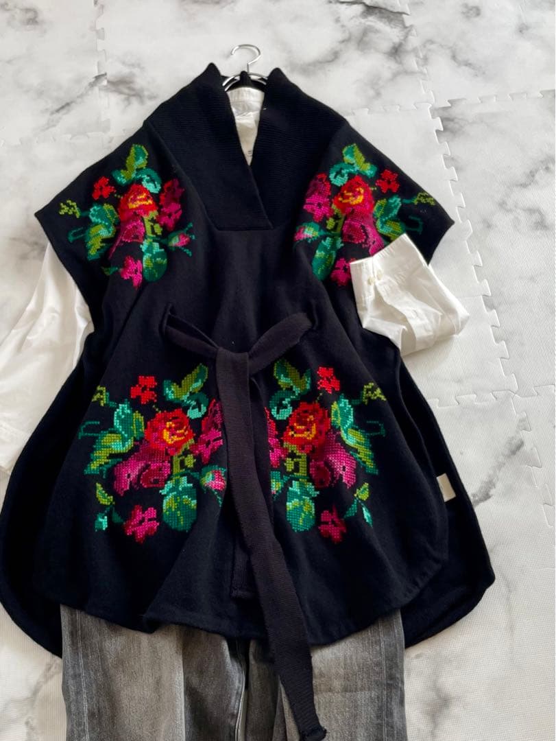 【3.1フィリップリム】クロスステッチフローラルウールプルオーバー