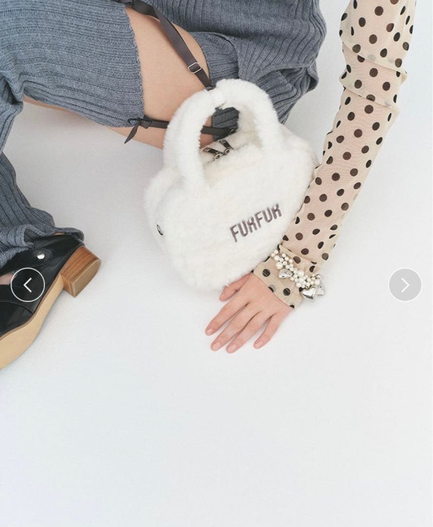 FURFUR エコファースクエアボストンバッグ IVR