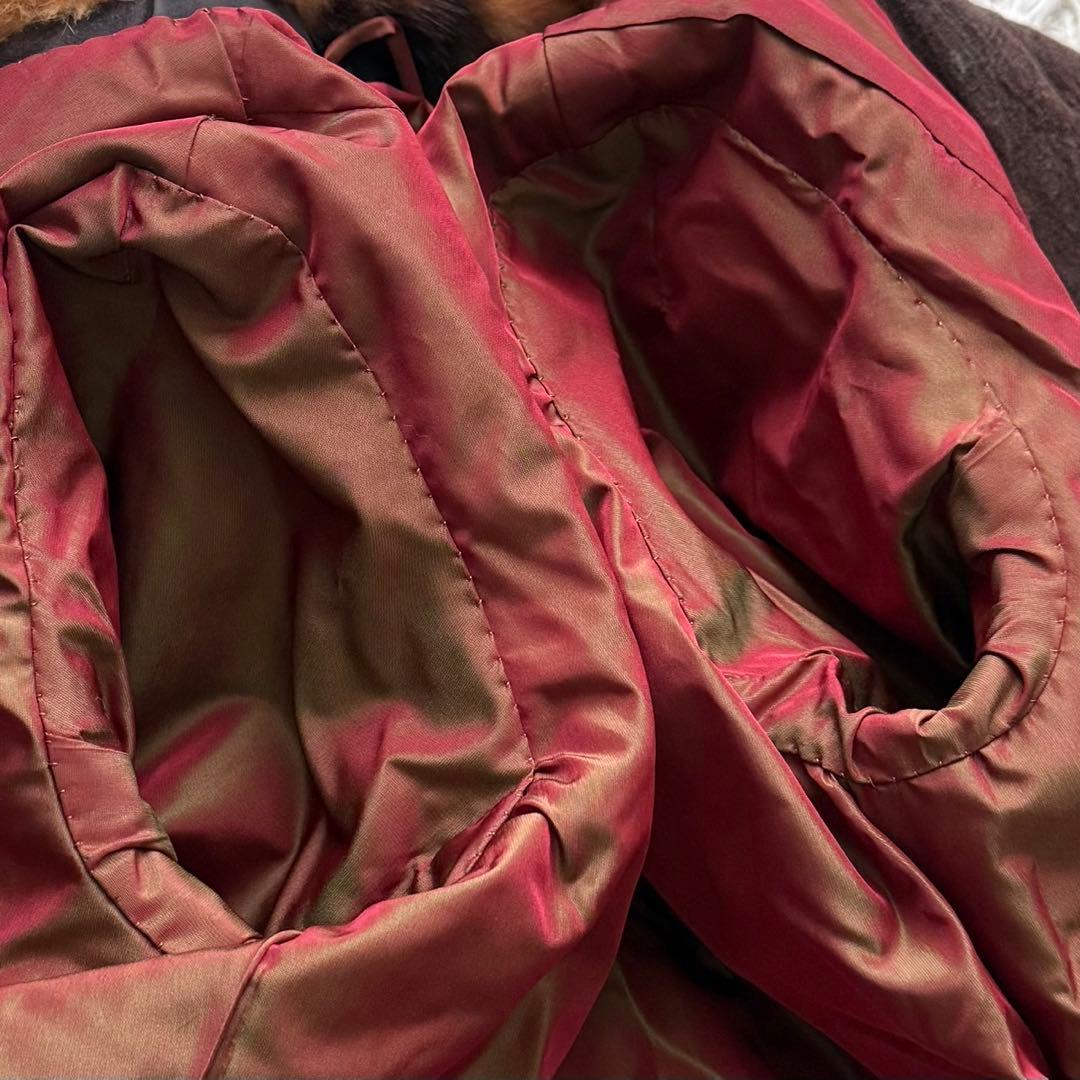 希少 フィッチ 毛皮コート リアルファーコート 本毛皮 レザーベルト