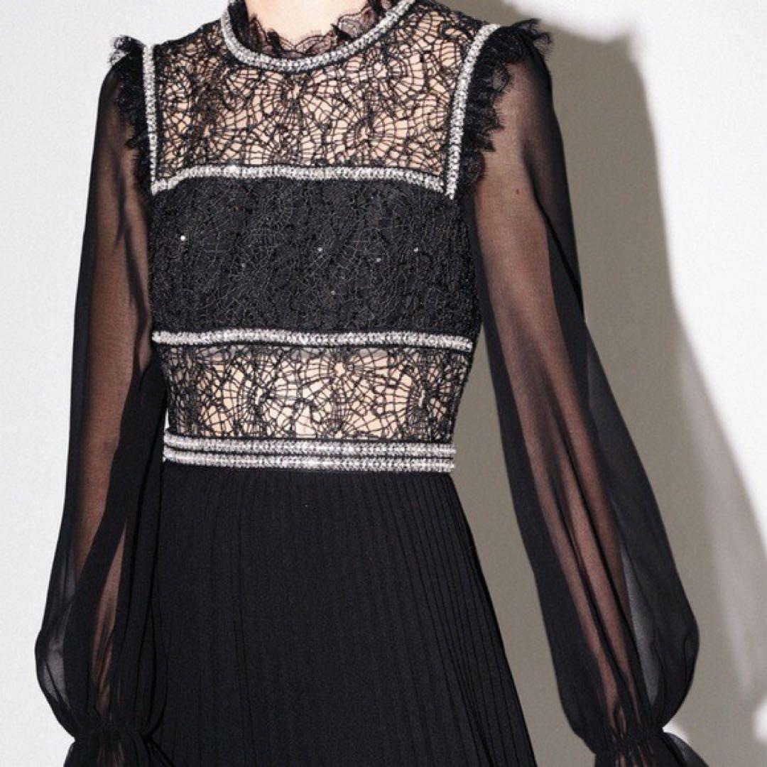 self portrait キラキラ　ビジュー　ロングドレス　ロングワンピース