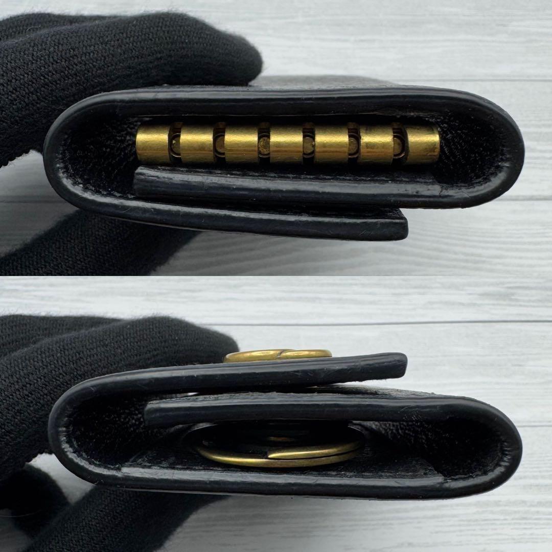 【美品】GUCCI　キーケース　6連 マーモント　GG　レザー　ブラック