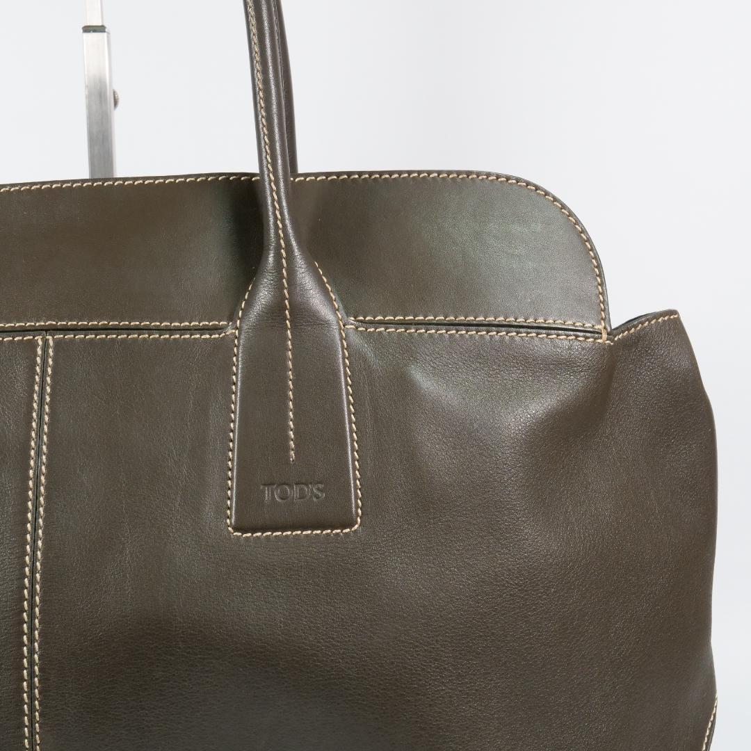 美品✨トッズ トートバッグ ショルダーバッグ レザー ダークブラウン