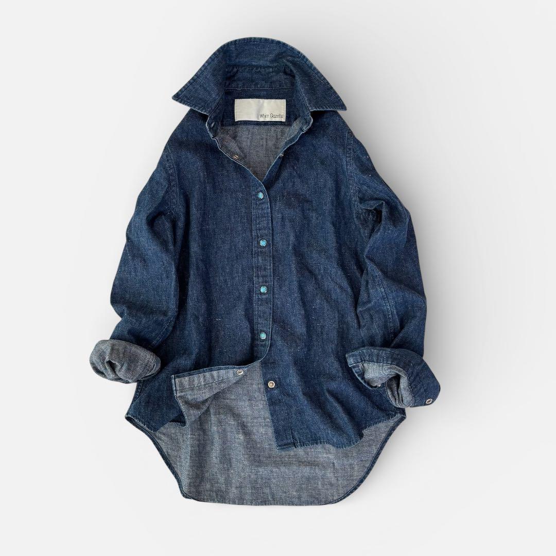 美品　ウィムガゼット デニムシャツ 長袖 羽織 ブルー