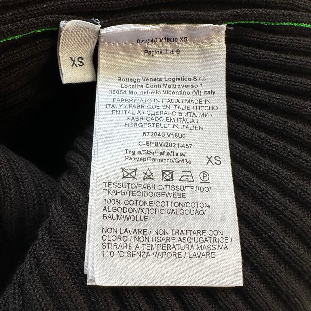 未使用級◎ボッテガヴェネタ ロングニットポロワンピース 現行タグ 三角ロゴ XS