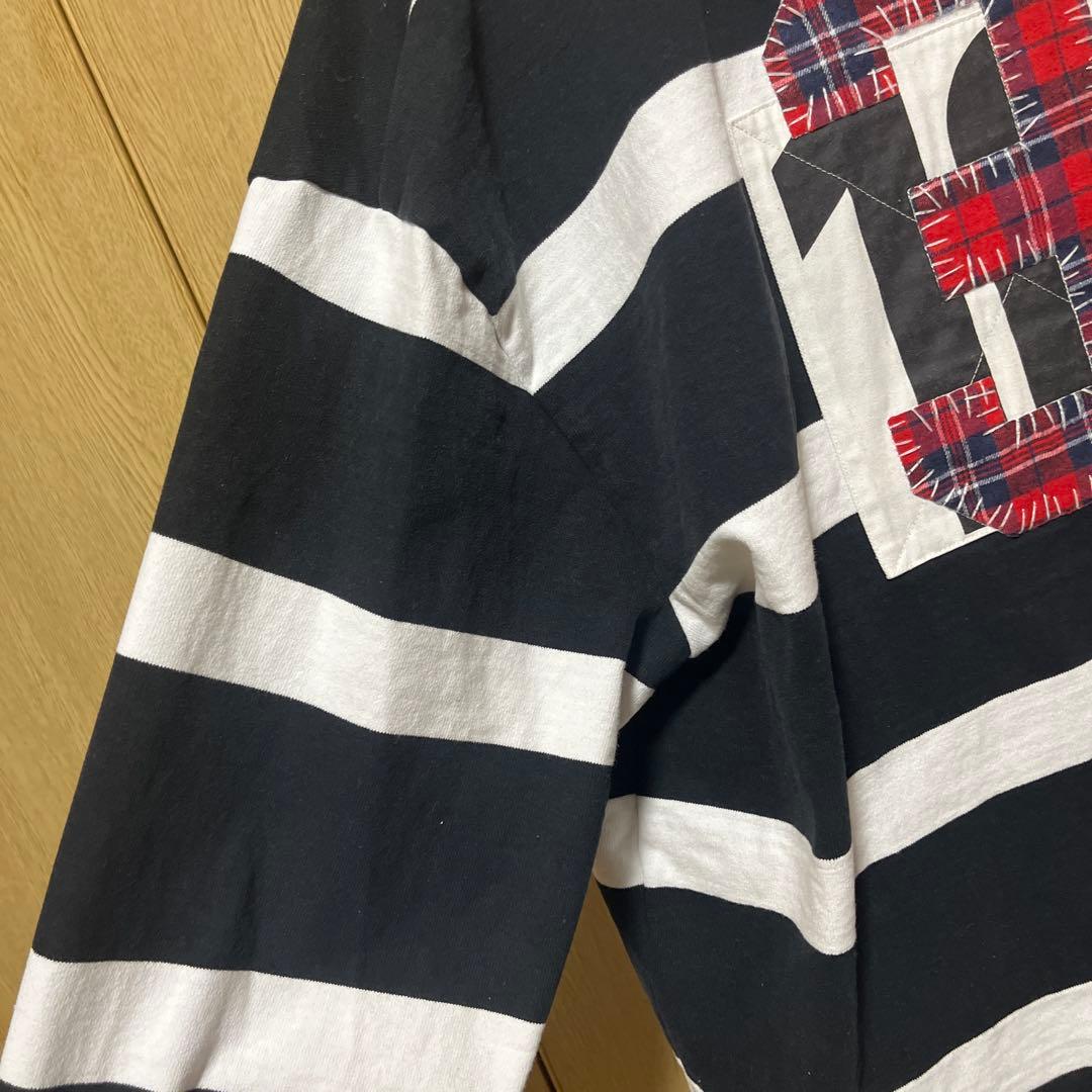 早く売りたいので安くします美品Supreme ラガ シャツL黒/白 ストライプ