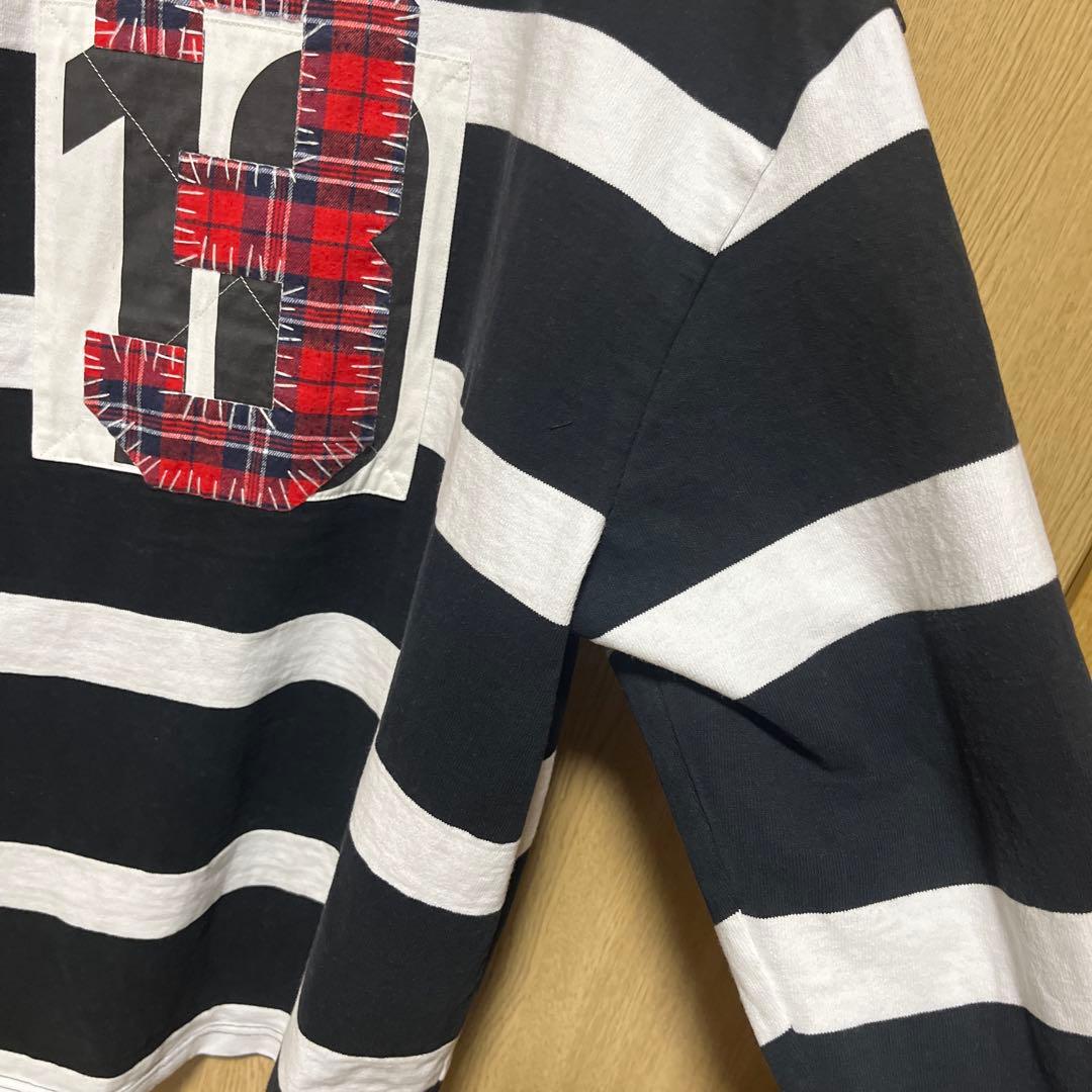 早く売りたいので安くします美品Supreme ラガ シャツL黒/白 ストライプ