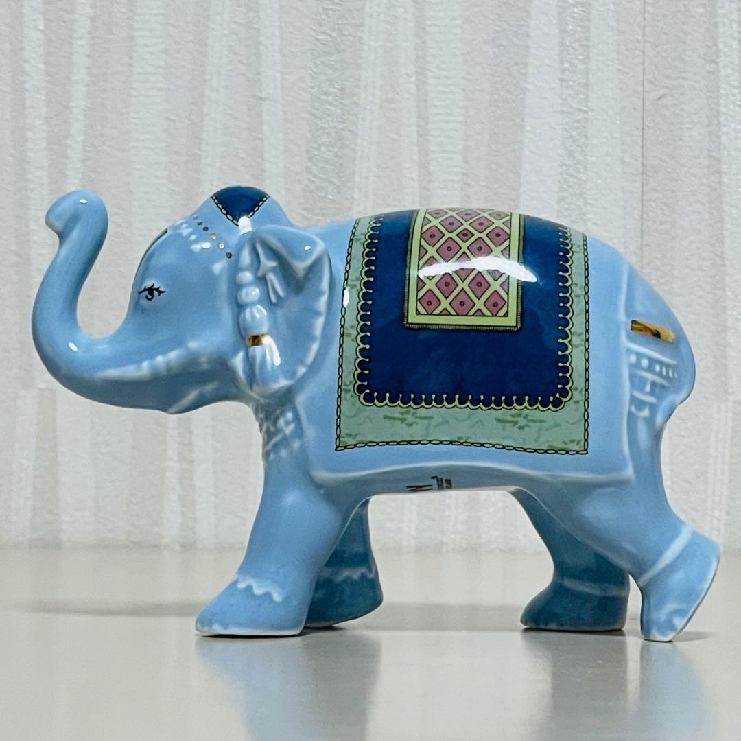希少レア ウェッジウッド ブルーエレファント フィギュリン 置物