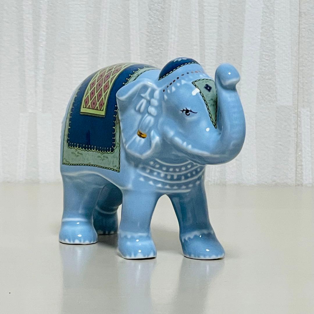 希少レア ウェッジウッド ブルーエレファント フィギュリン 置物