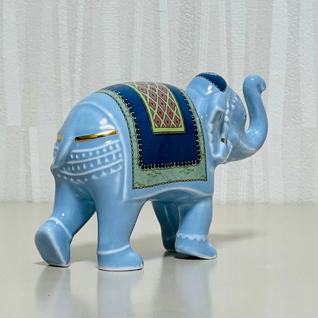希少レア ウェッジウッド ブルーエレファント フィギュリン 置物