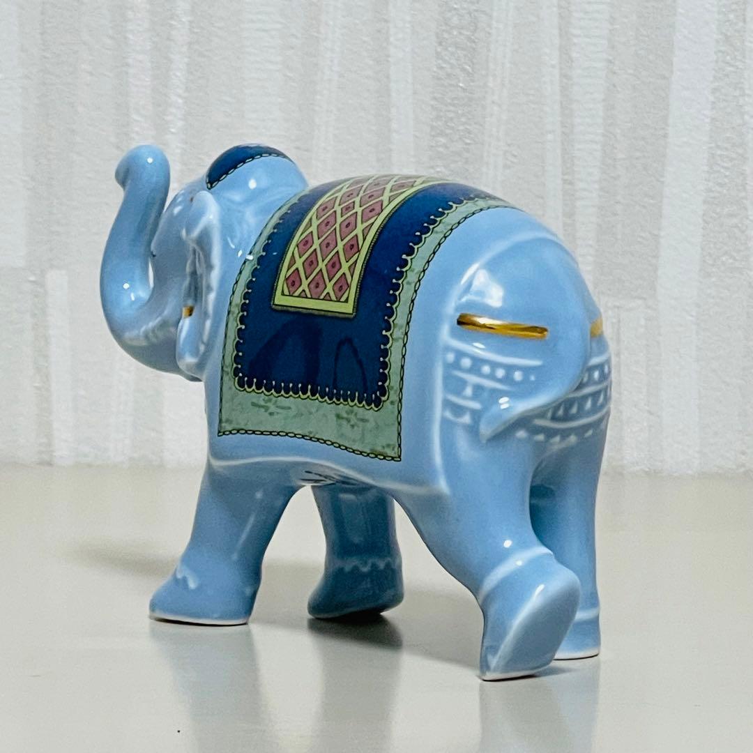 希少レア ウェッジウッド ブルーエレファント フィギュリン 置物