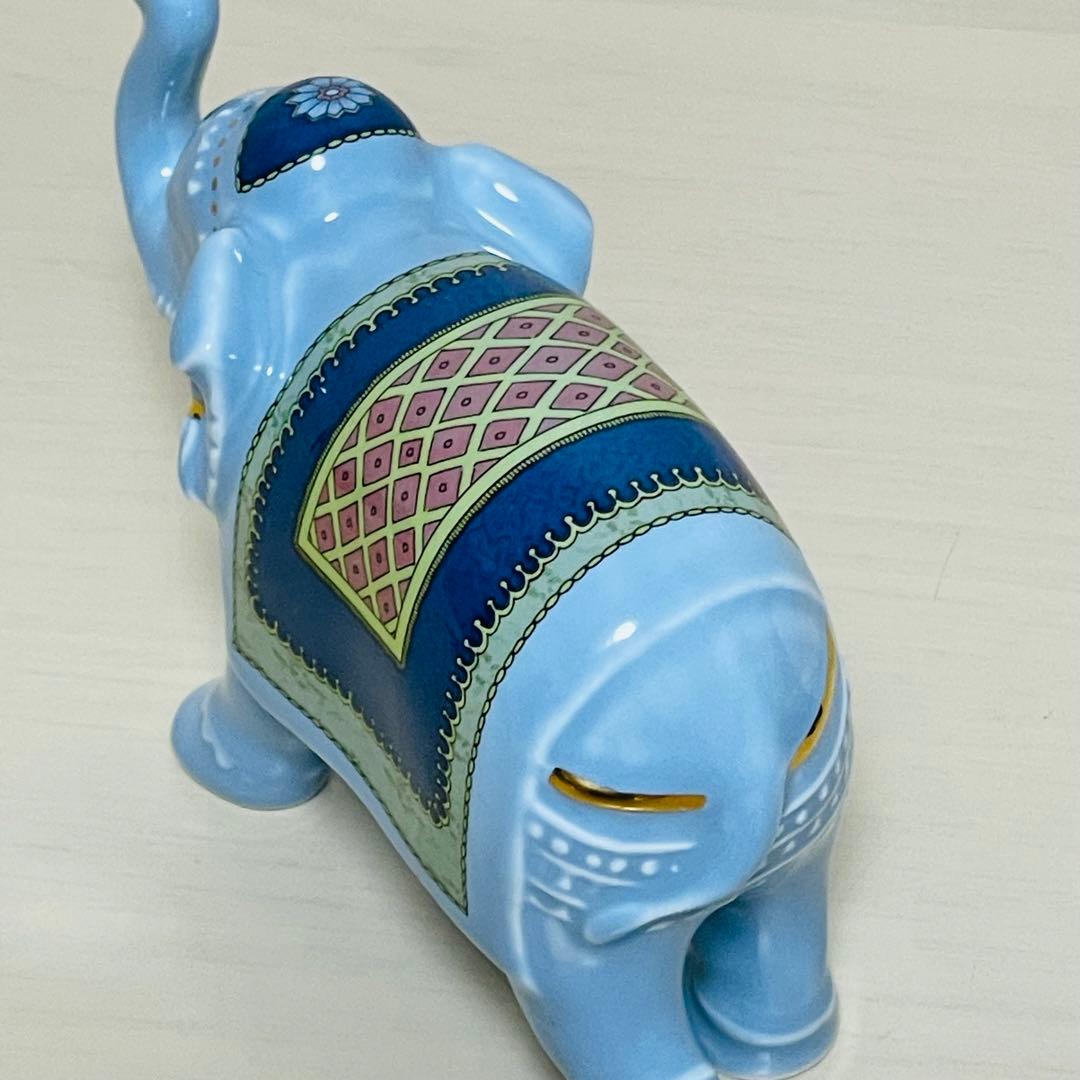 希少レア ウェッジウッド ブルーエレファント フィギュリン 置物