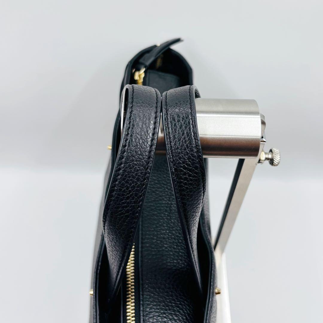 【極美品】フルラ ビジネスバッグ レザー 2way ゴールド金具 A4 ブラック