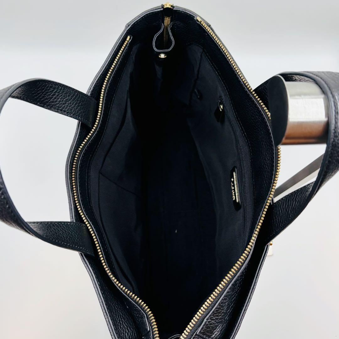 【極美品】フルラ ビジネスバッグ レザー 2way ゴールド金具 A4 ブラック