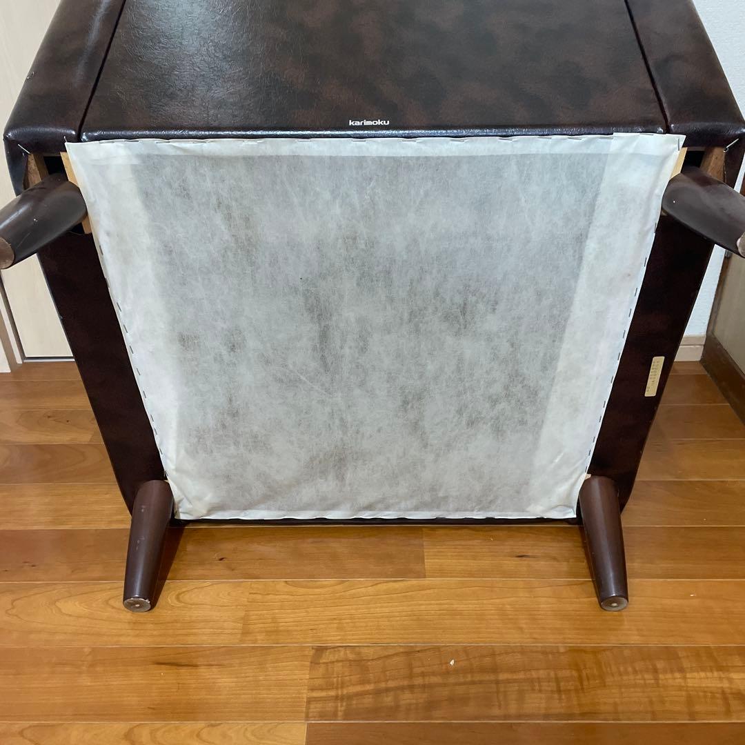 ★週末セール★カリモク　ロビーチェア　 1人掛け　アームチェア 　ダークブラウン