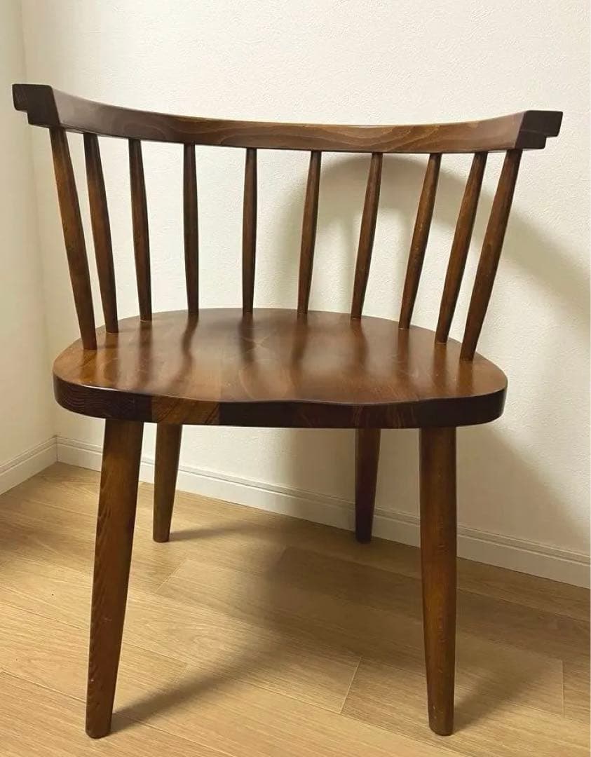 【美品】NOCE 天然木　チェア　ラウンドチェア　木製チェア　ヴィンテージ風