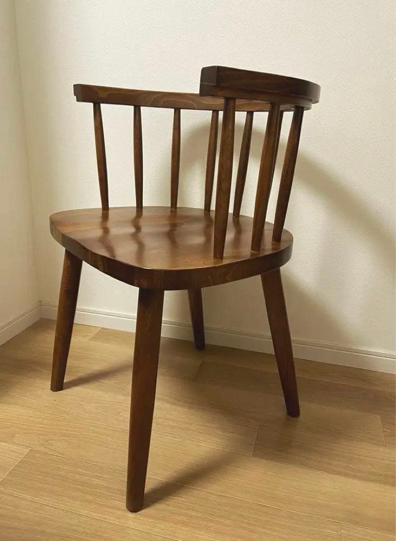 【美品】NOCE 天然木　チェア　ラウンドチェア　木製チェア　ヴィンテージ風