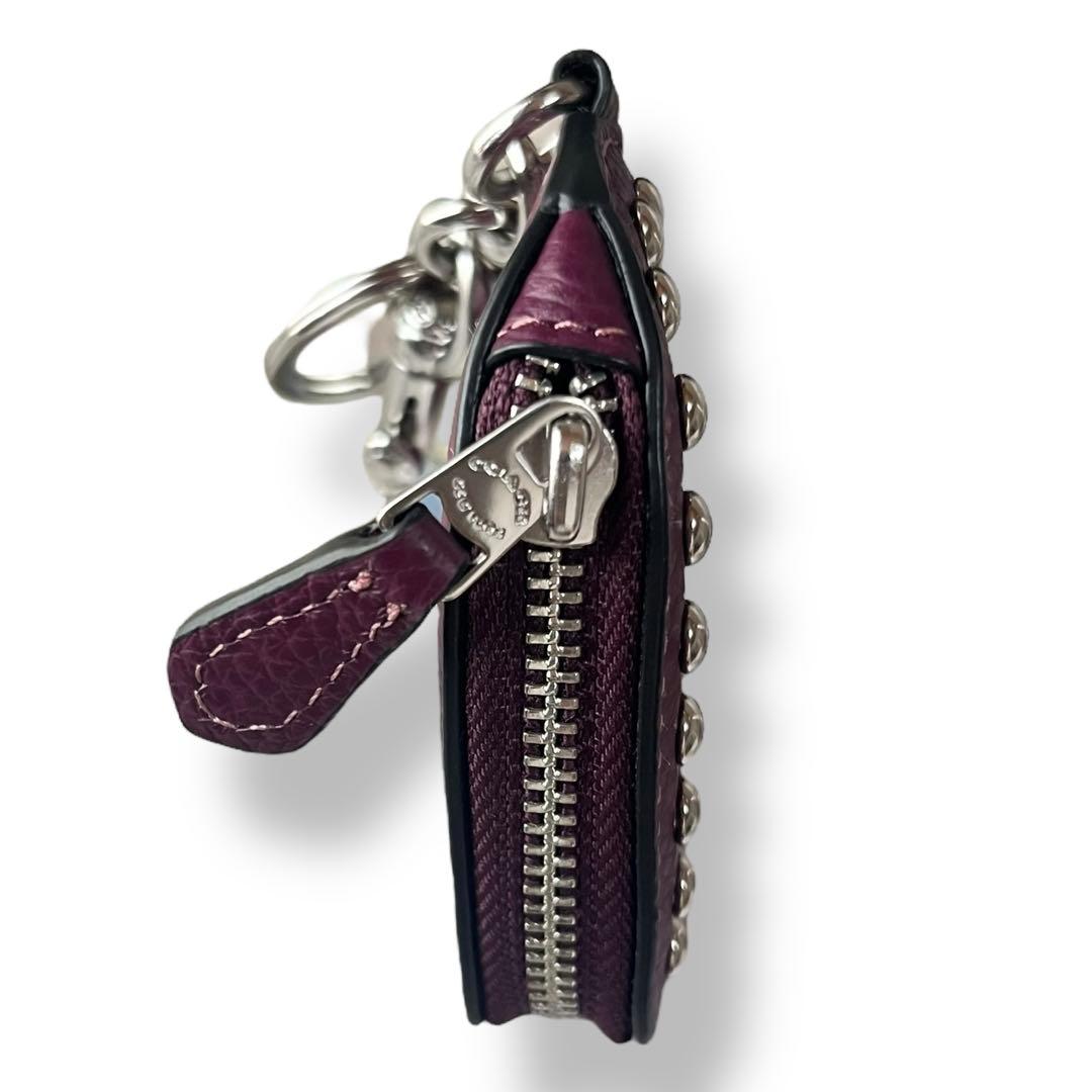 極美品✨コーチ　ハートスタッズケース バッグキーリング チャーム