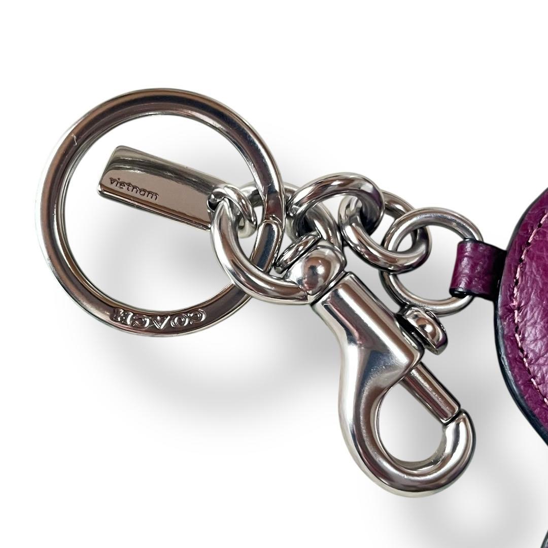 極美品✨コーチ　ハートスタッズケース バッグキーリング チャーム