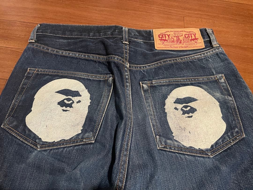 BAPE 濃紺デニム ストレートパンツ