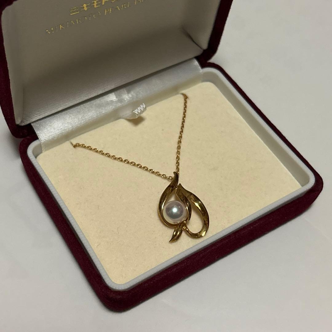 【未使用】ミキモト　パールネックレス　ゴールド