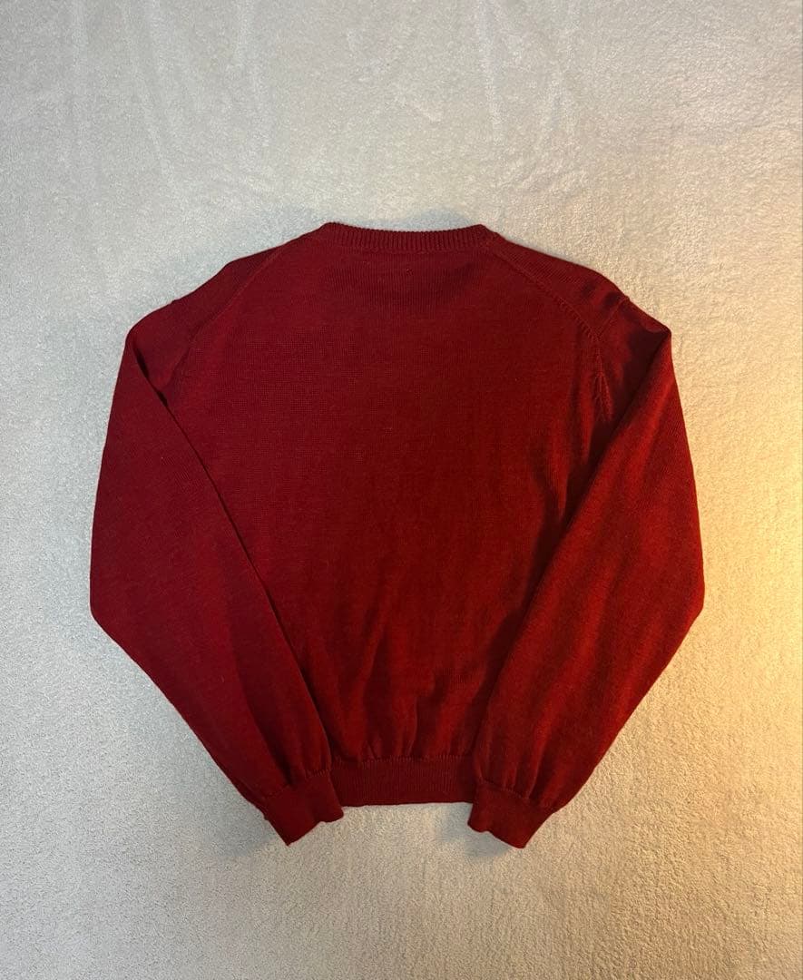 インテリム ウール アルパカ 7ゲージ クルーネック セーター ニット レッド