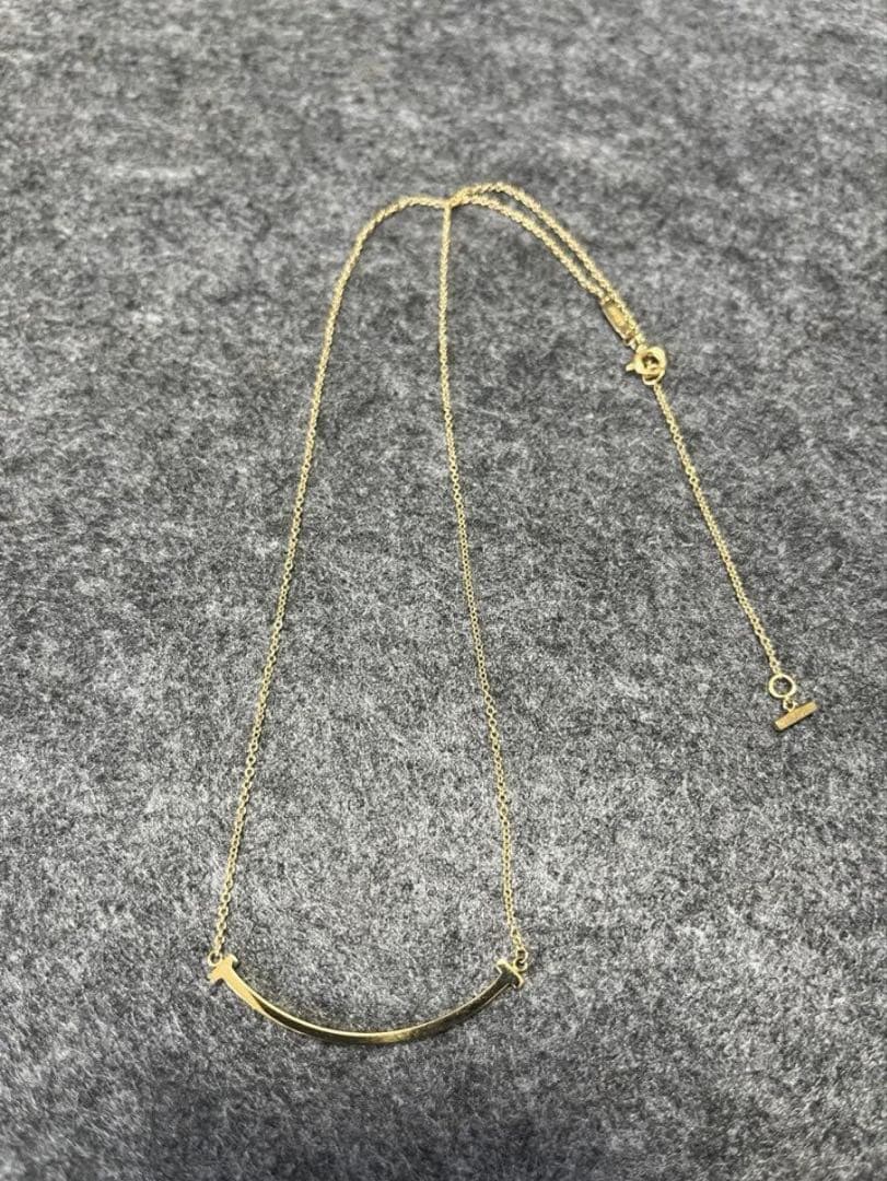 【超美品】Tiffany&Co. ティファニー　ネックレス Tスマイル スモール