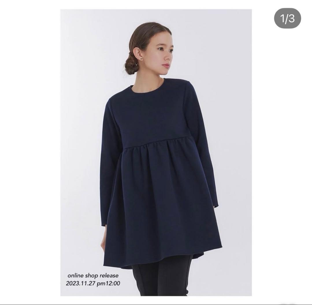 【新品未使用】 Yori ダンボールニットチュニック F ブラック(値札なし)