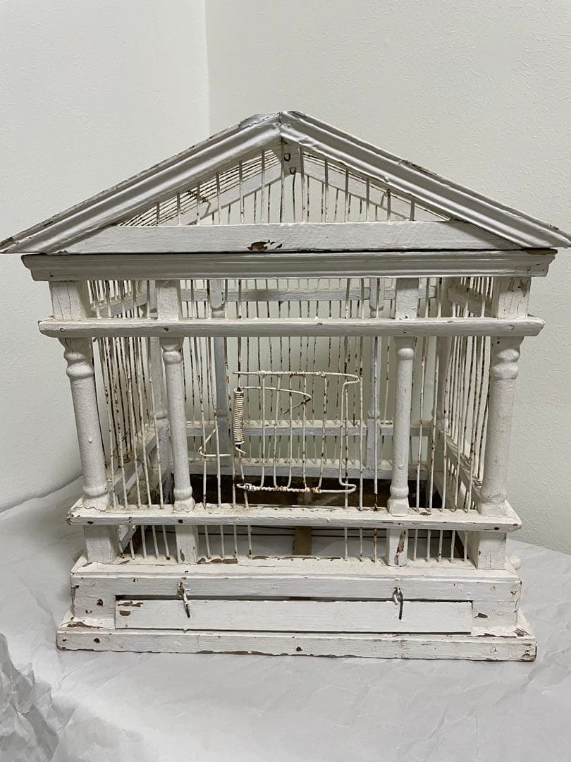 アンティーク木製 鳥かご パルテノン神殿　シャビーインテリア　ブロカント