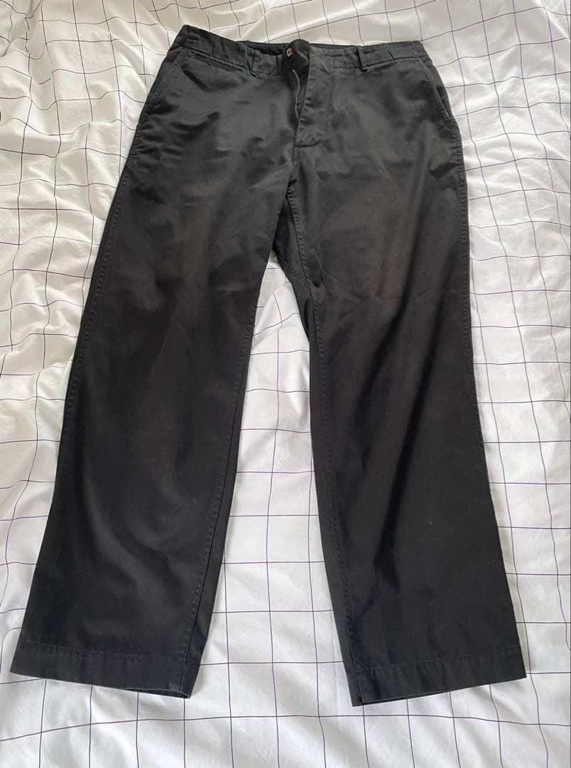 nanamica ワイドチノパン Wide chino pantsブラック 34