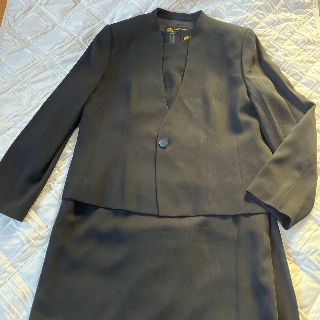 ハーディ エイミス 英国王室御用達 ブラック　ノーカラー　セットアップ